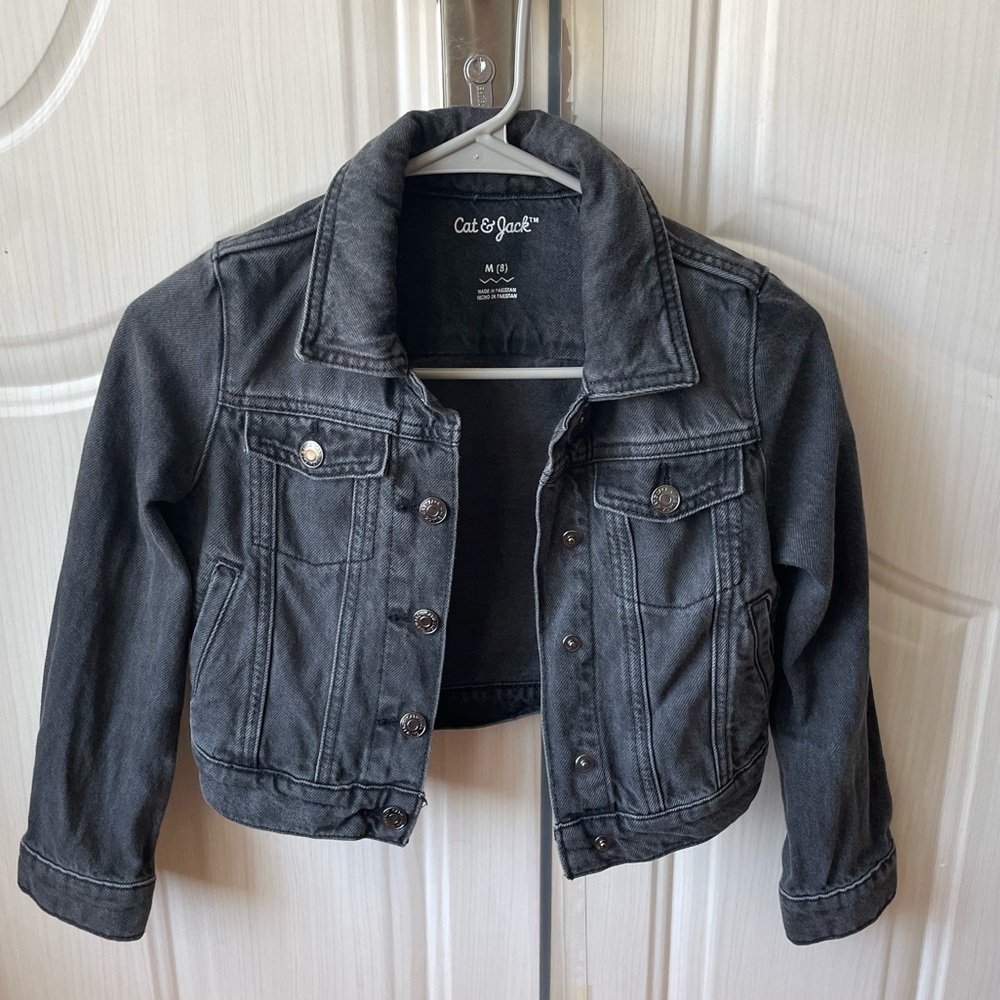 Cat & Jacket Girl Black Denim Jacket
